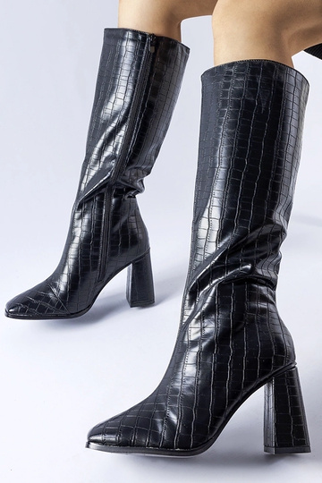 Botas acolchadas negras con tacón Ferruccio