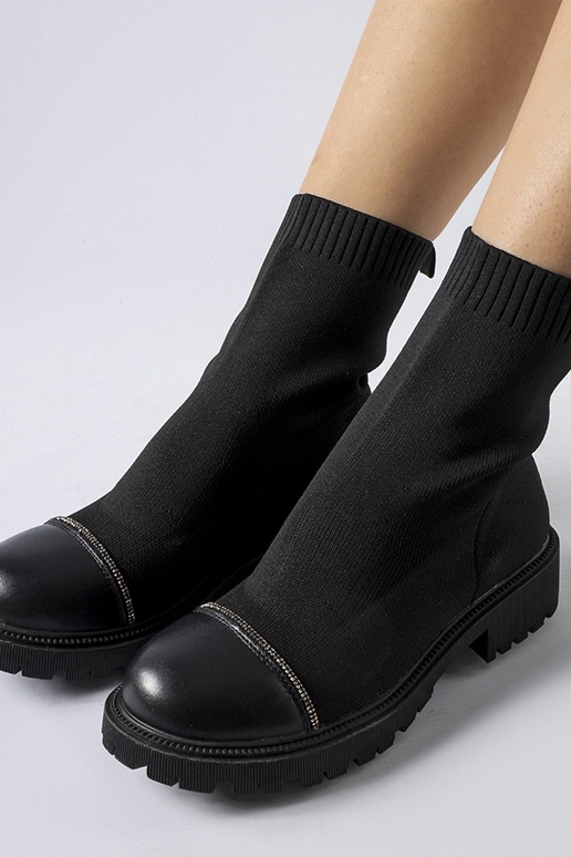 Botas estilo calcetín con diamantes...