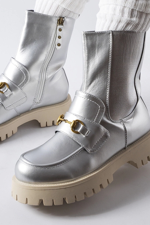 Botines plateados forrados Overlook