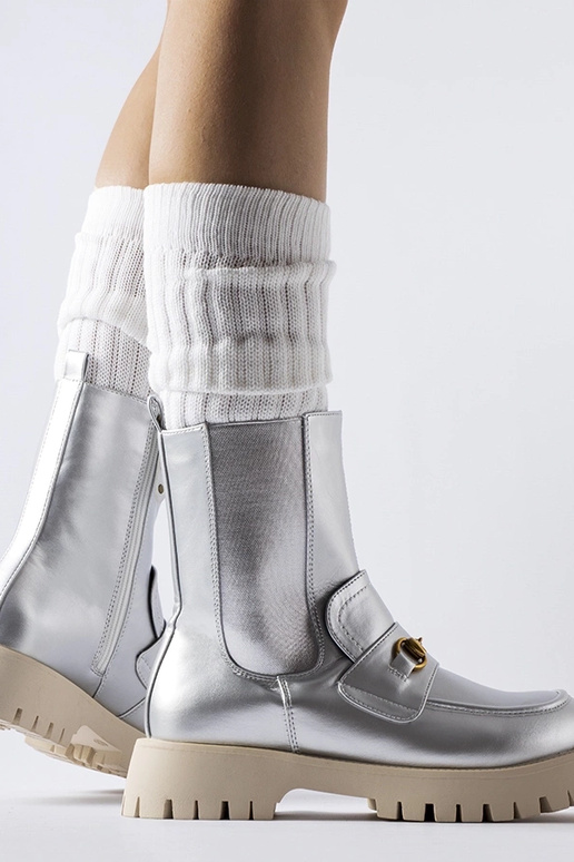 Botines plateados forrados Overlook