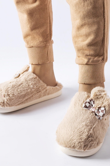 Zapatillas de estar por casa de mujer con orejas y aislamiento beige Buga