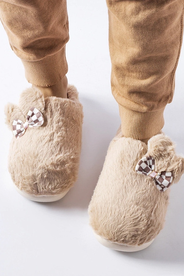 Zapatillas de estar por casa de mujer con orejas y aislamiento beige Buga 2