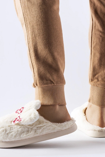 Zapatillas de estar por casa de mujer blancas con aislamiento y orejas Buga 2
