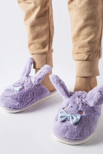 Zapatillas moradas con orejas y lazo Bruna