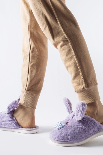Zapatillas moradas con orejas y lazo Bruna 2