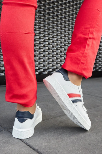 Zapatillas de piel con cordones color blanco Camilla