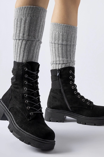 Botas aisladas negras de ante sintético suaves Cunha