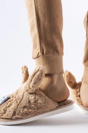 Zapatillas beige con orejas y lazo Bruna 2