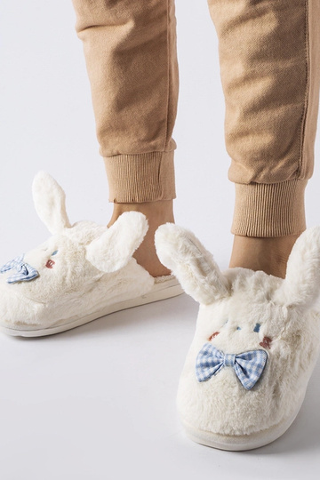 Zapatillas blancas con orejas y lazo Bruna