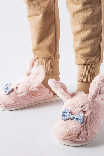Zapatillas rosas de Bruno con orejas y lazo 2