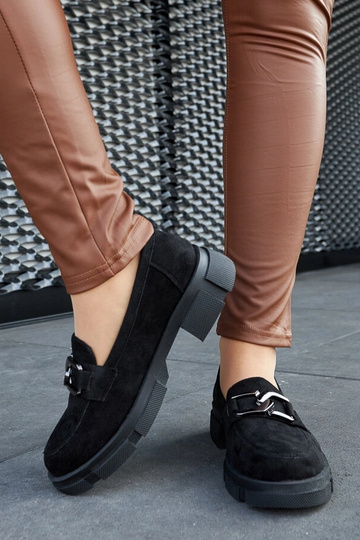 Mocasines negros masivos con hebilla Alfredino 2