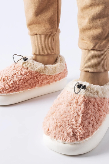 Zapatillas de estar por casa rosas cálidas con tacón cerrado Aurelio