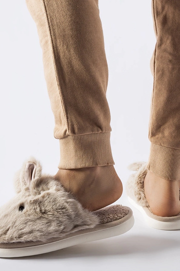 Pantuflas beige cálidas con... 2