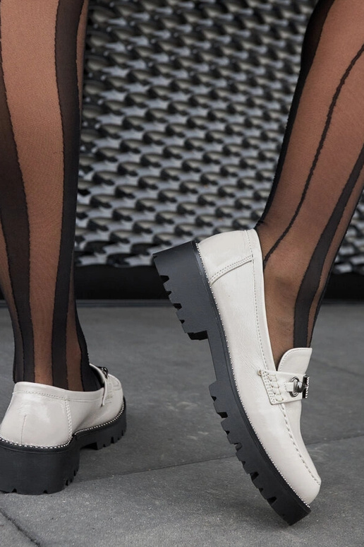 Mocasines grises lacados con...