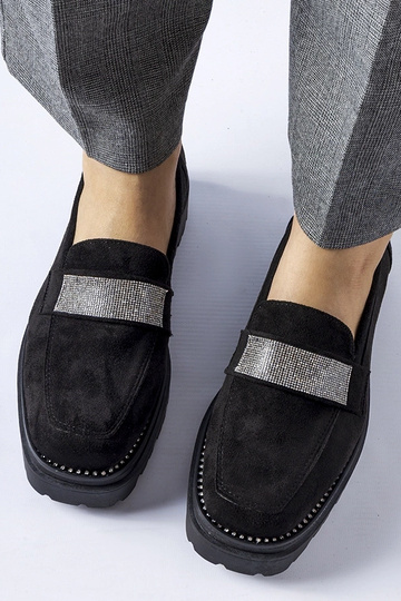 Zapatos negros de ante sintético Nicholls con circonitas 2
