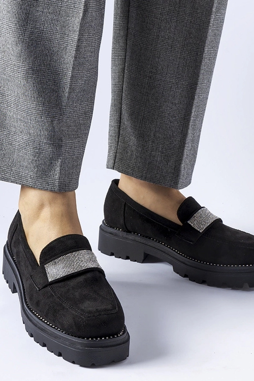 Zapatos negros de ante sintético...