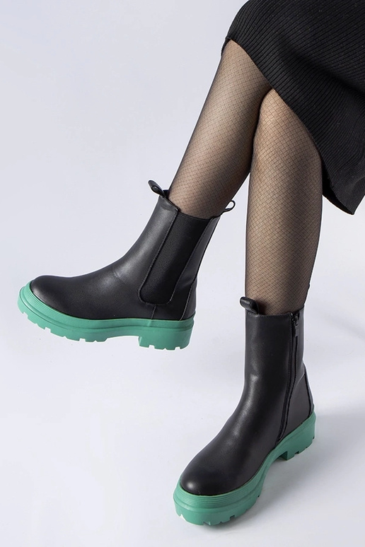 Botines negros con suela verde Georgette