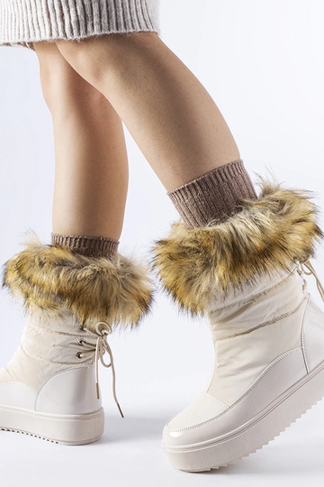 Botas de nieve beige con...