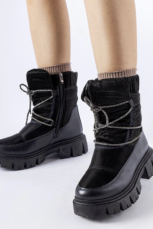Botas de nieve negras con circonitas...