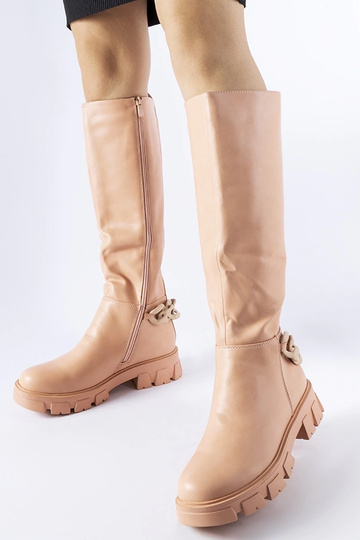 Botas planas con cadena rosa de Armand