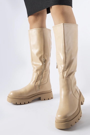 Botas clásicas planas beige Christien