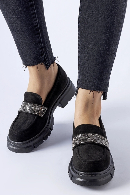 Zapatos negros de ante sintético...