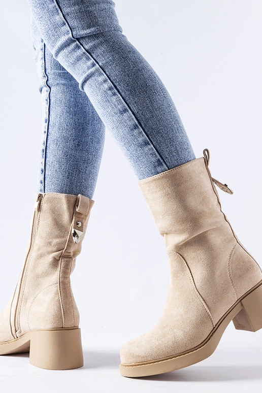 Botas de tobillo color arena con...