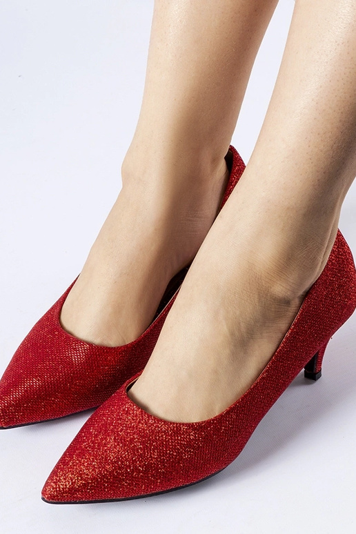 Zapatos bajos con purpurina roja Pescara