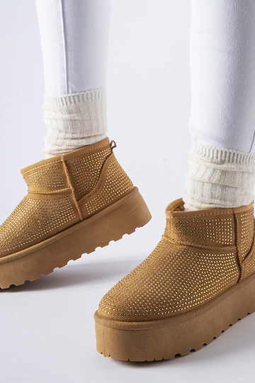 Botas de nieve marrones con circonitas Sonora