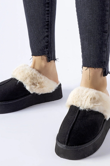 Zapatillas negras con pelo claro Andonno 2