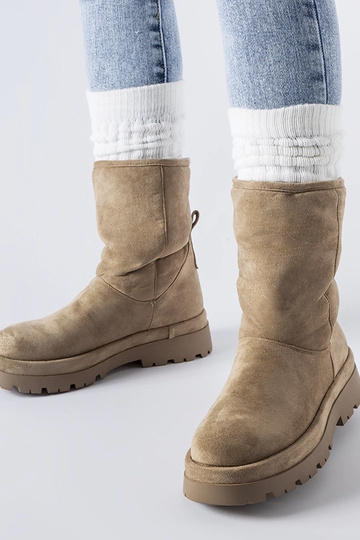 Botines acolchados marrones...