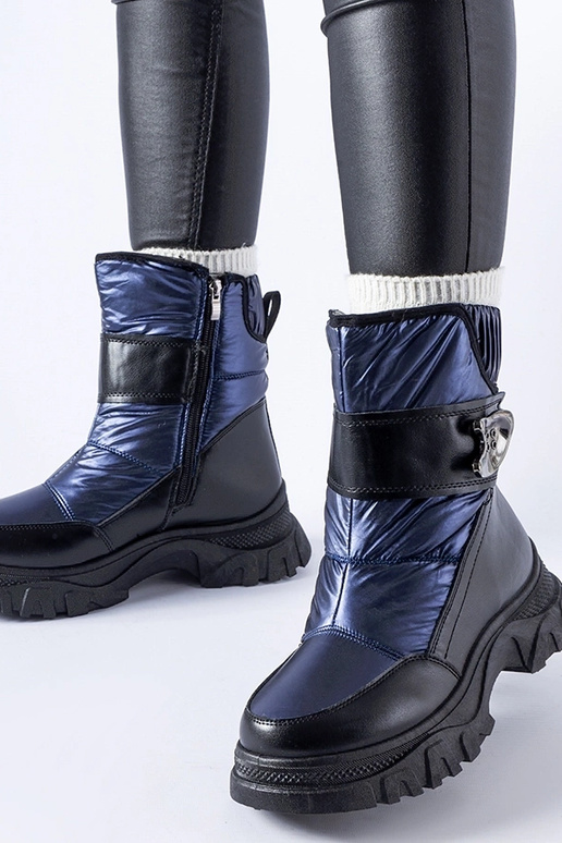 Botas de nieve azul marino con suela...