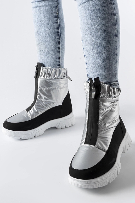 Botas de nieve aislantes plateadas y...