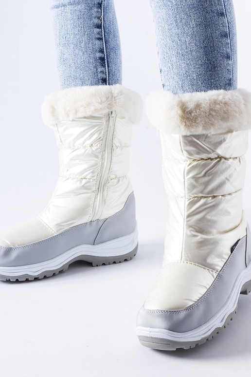 Botas de nieve gris perla acolchadas...