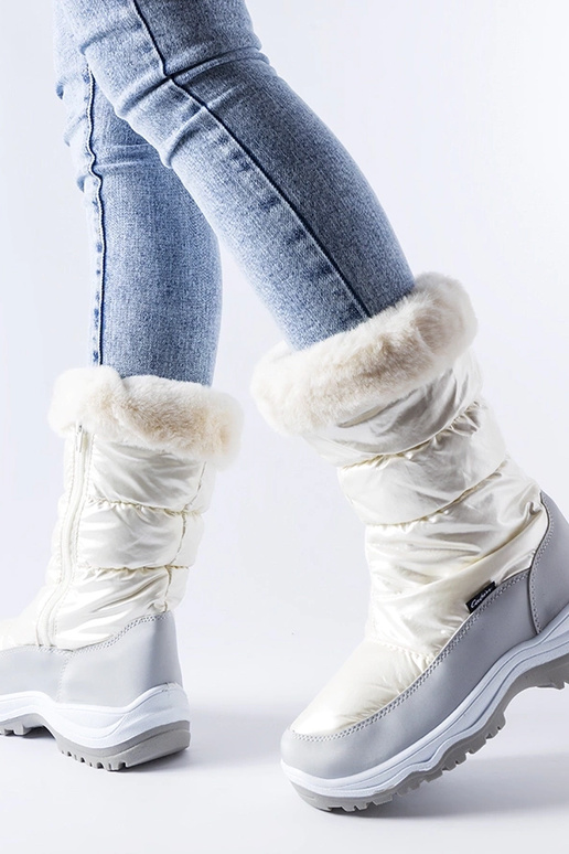 Botas de nieve gris perla acolchadas...