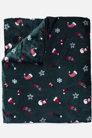 Manta verde con motivos...