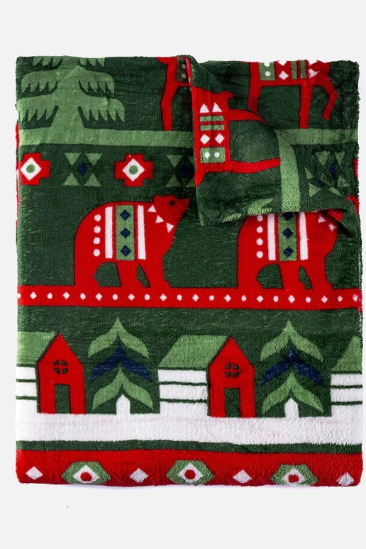 Manta verde con motivos navideños Mary