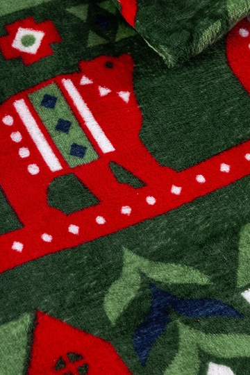 Manta verde con motivos navideños Mary 2