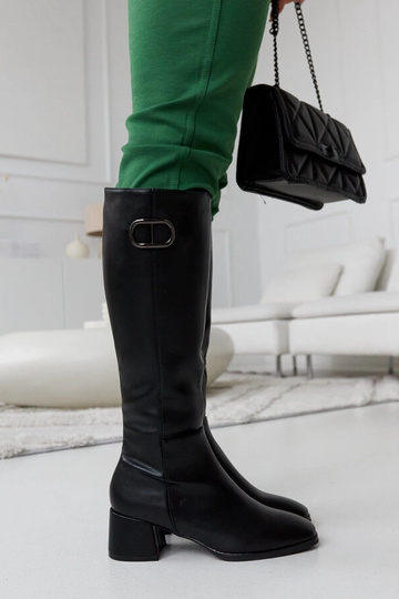Botas altas negras con hebilla decorativa Sydney
