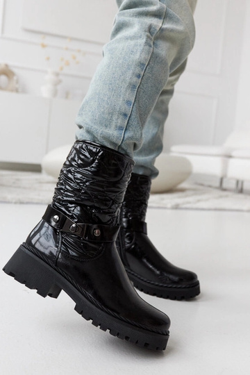 Zapatos negros lacados con...