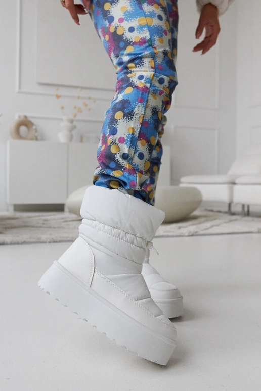 Botas de nieve blancas acolchadas con...