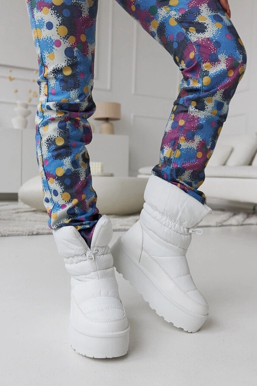 Botas de nieve blancas acolchadas con...