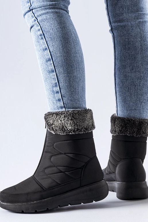 Botas de nieve negras de cuña baja...