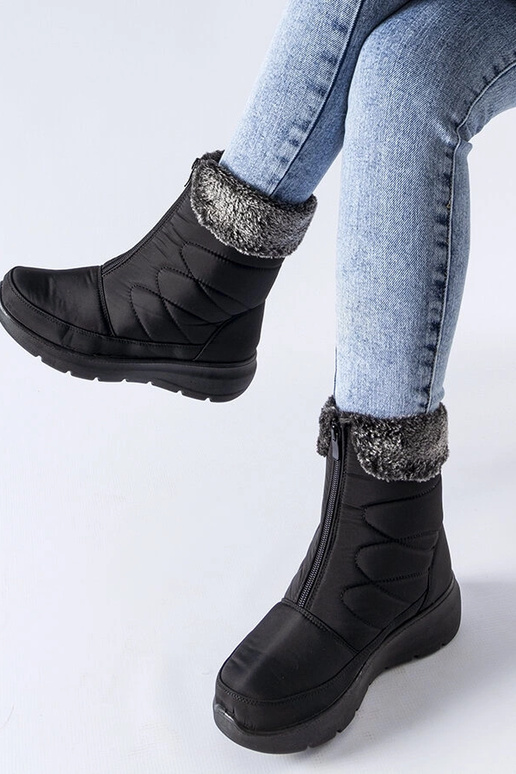 Botas de nieve negras de cuña baja...