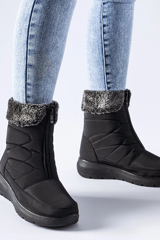 Botas de nieve negras de cuña baja...