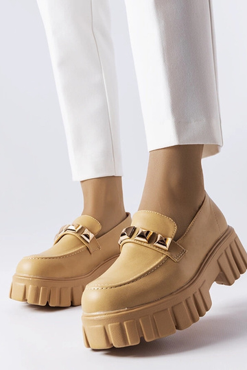 Mocasines de plataforma color beige Frisco
