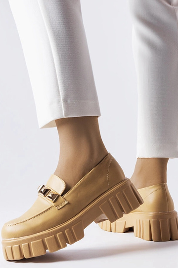 Mocasines de plataforma color beige Frisco 2