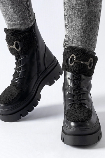 Botas de trabajo con hebilla Highland, color negro y con aislamiento 2