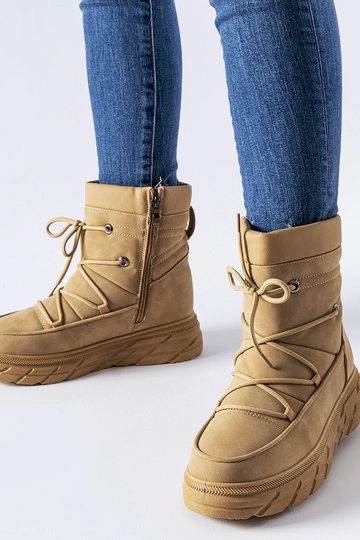 Botas de nieve beige mate...