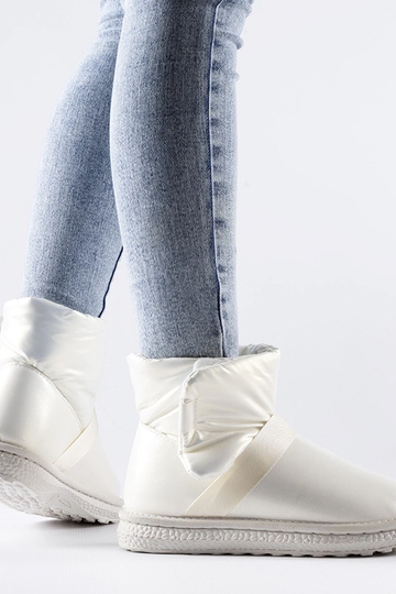 Botas de nieve cortas brillantes beige Delaune